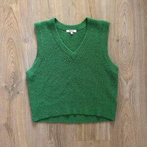 Madewell Fineloft Shrunken Green Sweater Vest